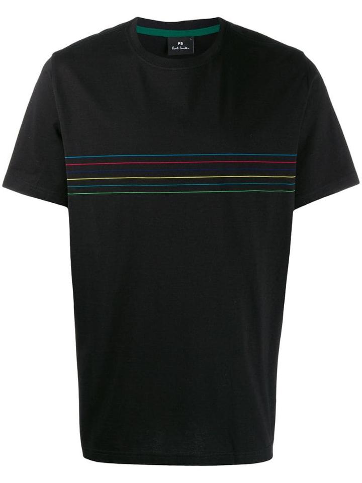 Ps Paul Smith Horizontal Lined T-shirt - Black