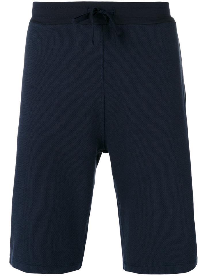 Sunspel Drawstring Shorts, Men's, Size: Medium, Blue, Cotton