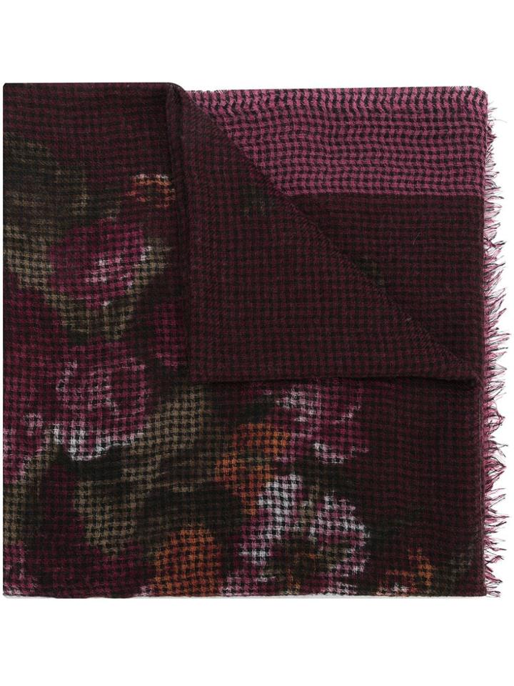 Destin Floral Print Scarf - Pink & Purple