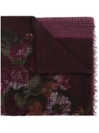 Destin Floral Print Scarf - Pink & Purple