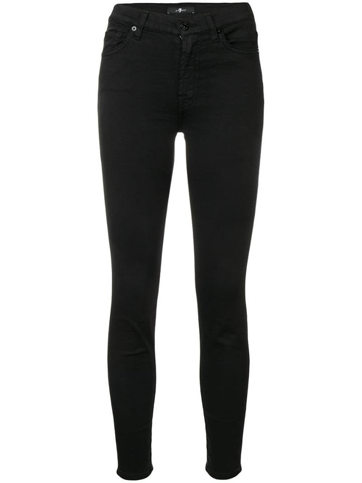 7 For All Mankind Skinny Cropped Jeans - Black