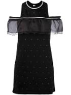Giamba Tulle Ruffle Top, Women's, Size: 42, Black, Cotton/polyester