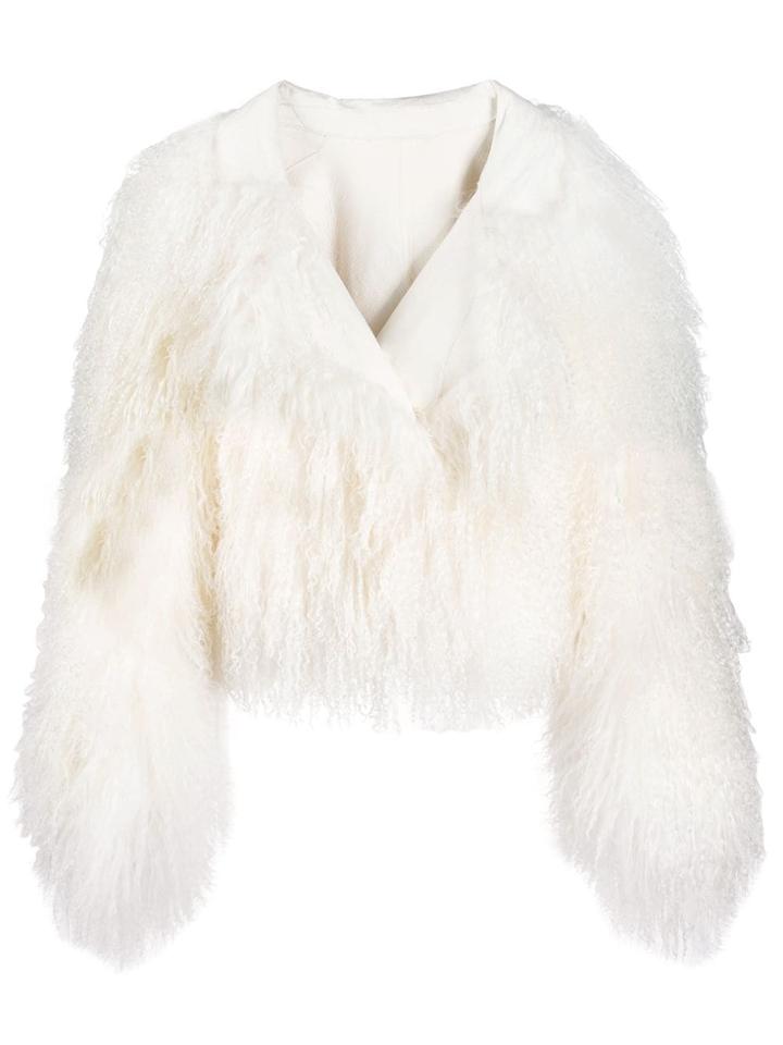 Ann Demeulemeester Shaggy Jacket - White