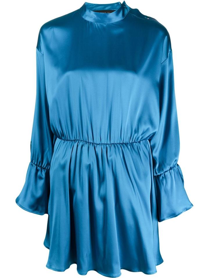 Federica Tosi Gathered Mini Dress - Blue