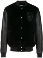Alexander Mcqueen Sequin Embellished Skull Bomber Jacket - Black