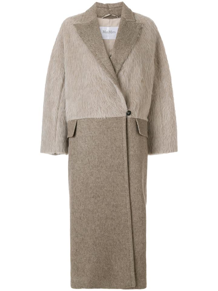 Max Mara Single Button Long Coat - Nude & Neutrals