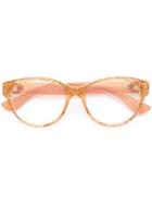 Gucci Eyewear - Transparent Glitter Curved Glasses - Women - Acetate - 52, Yellow/orange, Acetate