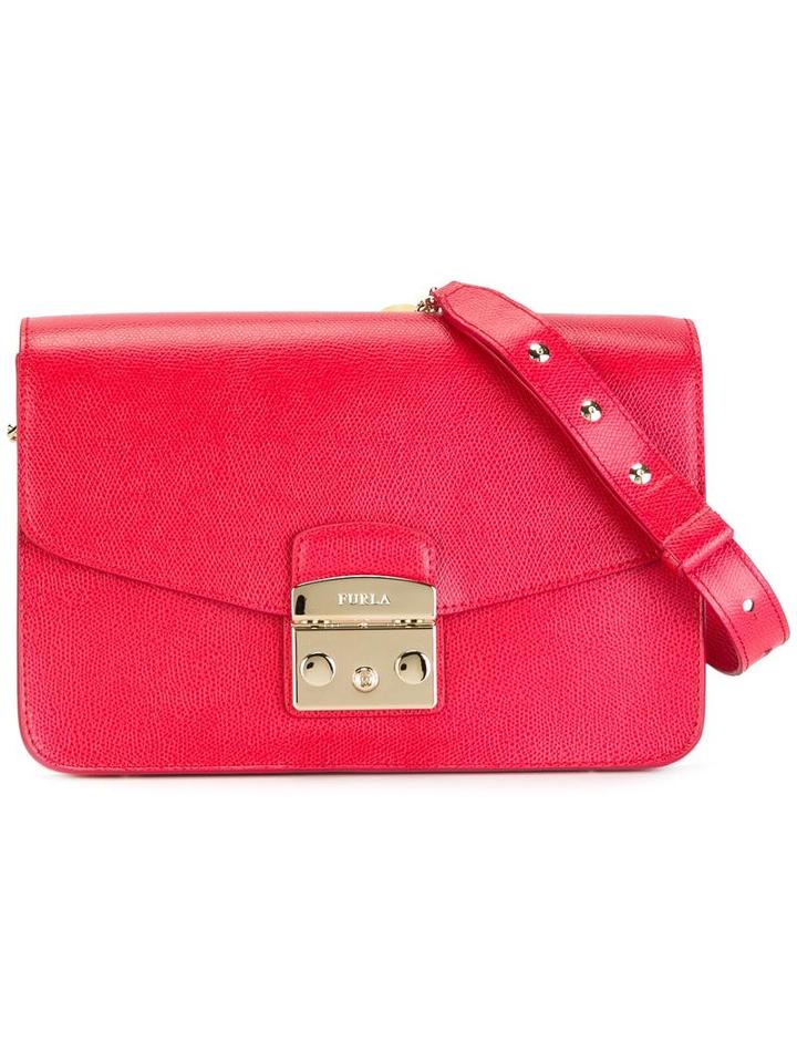 Furla Chain Strap Shoulder Bag, Women's, Red, Calf Leather