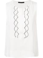 Jenni Kayne Scalloped Panel Blouse, Women's, Size: Large, White, Silk