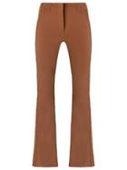 Gloria Coelho Flared Trousers, Women's, Size: 40, Brown, Elastodiene/polyamide