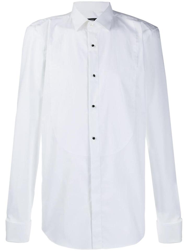 Boss Hugo Boss Pointed Collar Bib Shirt - White