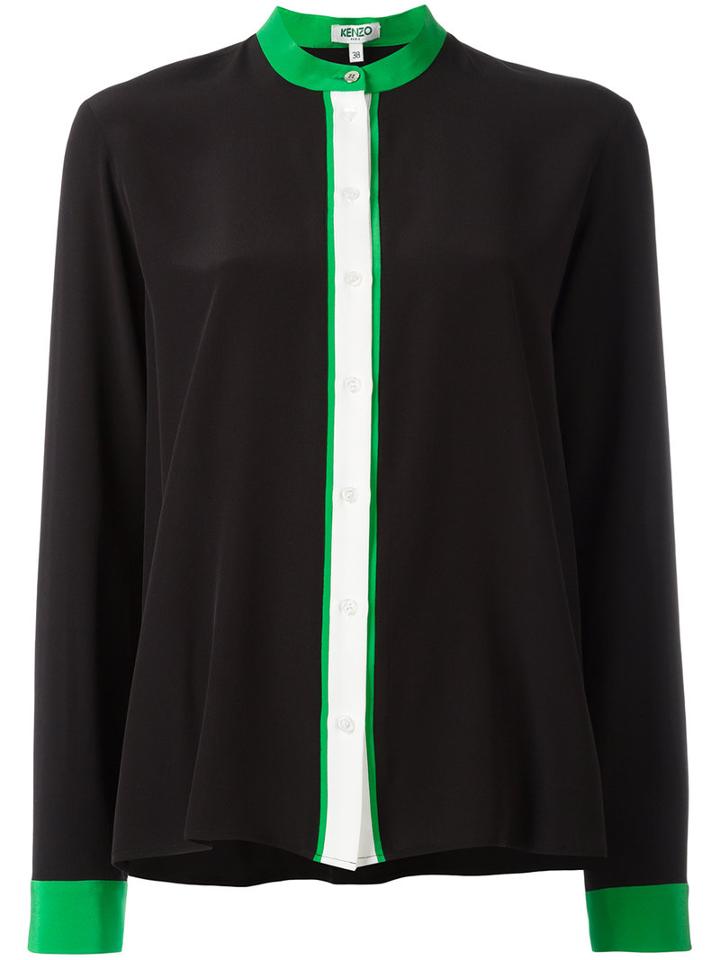 Kenzo Colour Block Blouse, Women's, Size: 38, Black, Silk