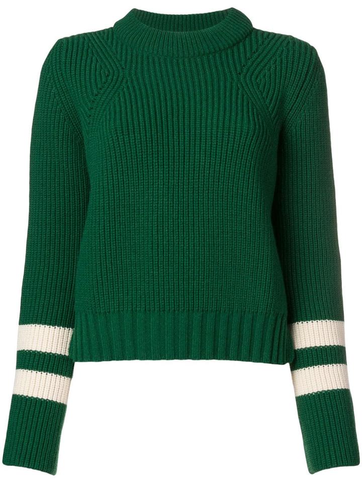 Baum Und Pferdgarten Ribbed Knit Striped Sweater - Green
