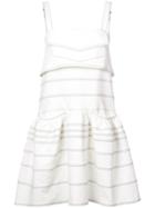 Proenza Schouler Contrast Topstitch Tiered Dress - White