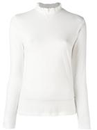 Bellerose Frill Neck Top, Women's, Size: 2, White, Cotton
