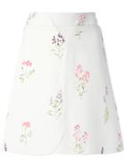 Giambattista Valli Floral Print Skirt, Women's, Size: 42, White, Silk/cotton/viscose