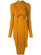 Proenza Schouler Heavy Rib Long Sleeve Mid Dress - Orange