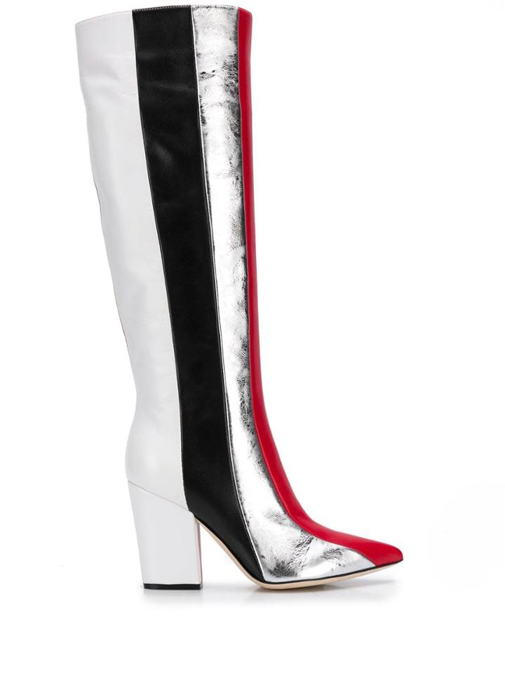Sergio Rossi 90mm Colour Block Boots - Red