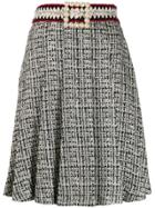 Edward Achour Paris Faux-pearl Buckle Skirt - Blue