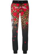 Philipp Plein Heart And Leopard Print Track Pants - Black