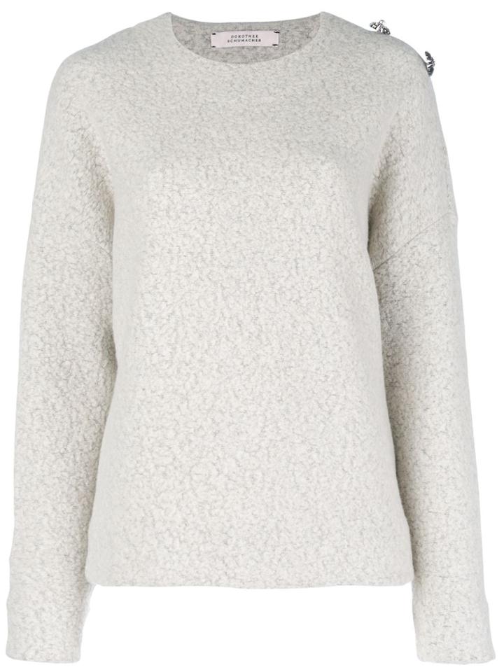 Dorothee Schumacher Brooch Embellished Drop-shoulder Sweater - Grey