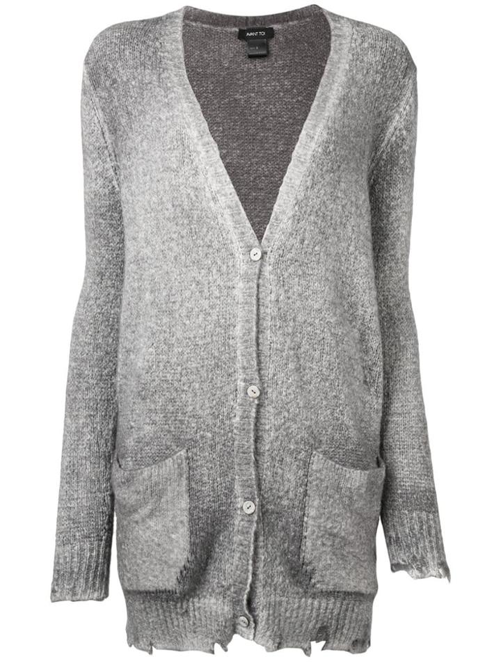 Avant Toi Distressed Cardigan - Grey