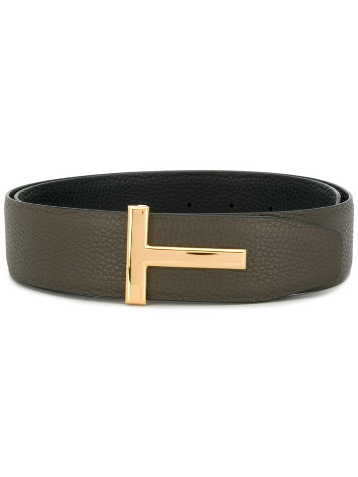 Tom Ford Reversible Texture Belt - Green