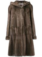 Liska Dier Hooded Fur Coat - Grey