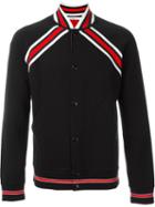 Givenchy Striped Band Varsity Jacket, Men's, Size: S, Black, Cotton/polyester