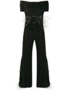 Valentino Vintage Feather Embellished Trousers & Top - Black