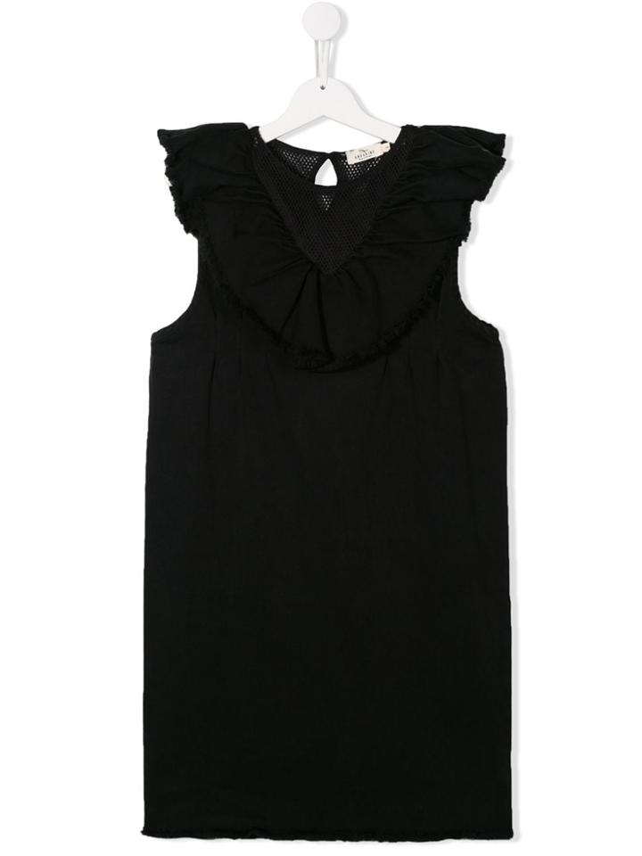 Andorine Ruffle Style Dress - Black