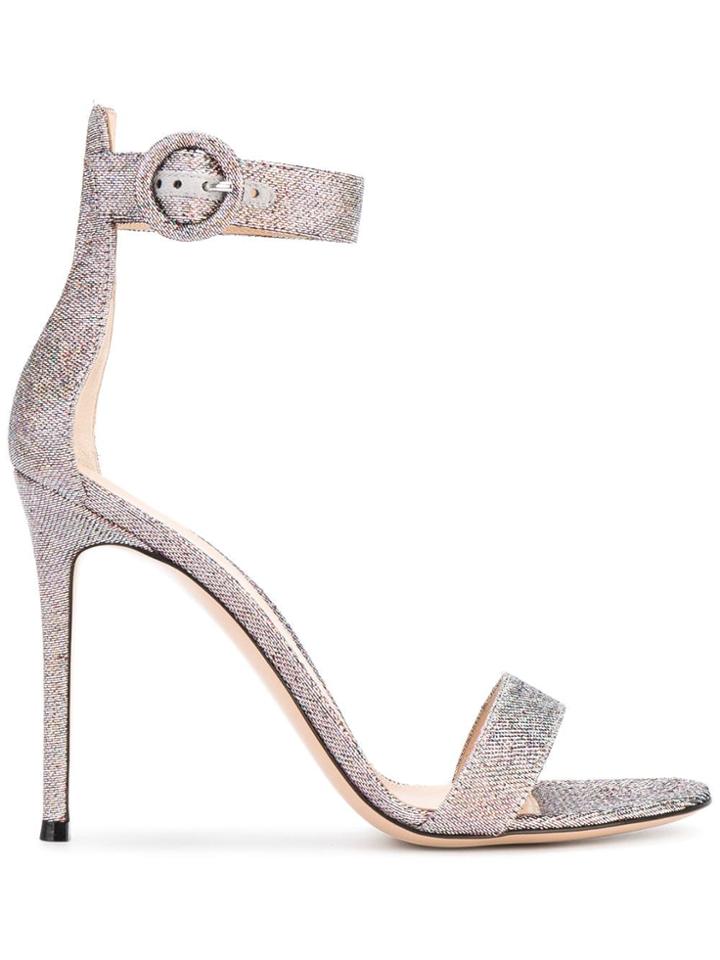Gianvito Rossi Multi Glitter Portofino 110 Sandals - Metallic