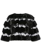 Carolina Herrera Cut-out Mesh Cape - Black