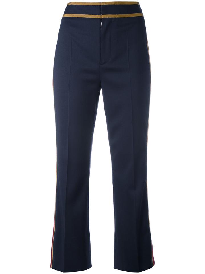 Dsquared2 - Side Stripe Trousers - Women - Polyester/spandex/elastane/acetate/virgin Wool - 42, Blue, Polyester/spandex/elastane/acetate/virgin Wool