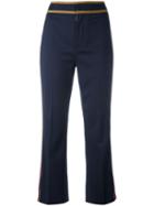 Dsquared2 - Side Stripe Trousers - Women - Polyester/spandex/elastane/acetate/virgin Wool - 42, Blue, Polyester/spandex/elastane/acetate/virgin Wool