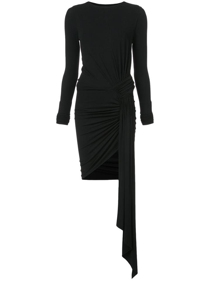 Alexandre Vauthier Ruched Sash Fitted Dress - Black