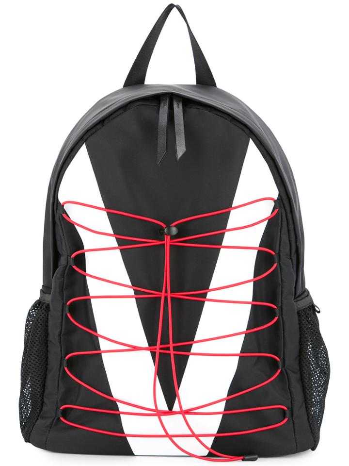 Ports V Drawstring Backpack - Black