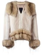 Liska Panelled Jacket, Women's, Size: Small, Nude/neutrals, Mink Fur/sable
