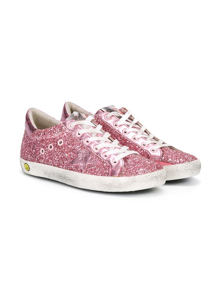 Golden Goose Deluxe Brand Kids All Over Glitter Sneakers - Pink &