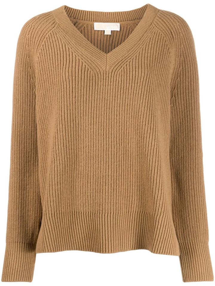 Michael Kors Collection V-neck Jumper - Brown