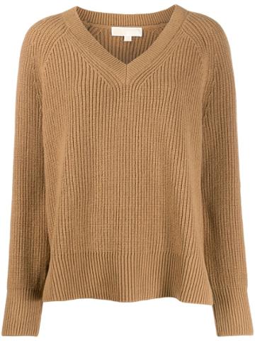 Michael Kors Collection V-neck Jumper - Brown