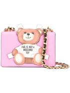 Moschino Toy Bear Paper Cut Out Crossbody Bag, Women's, Pink/purple, Leather/calf Leather