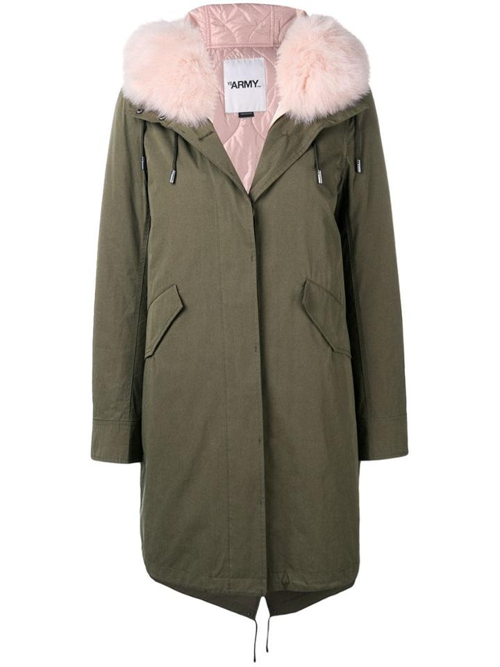 Yves Salomon Army Fur Collar Parka - Pink