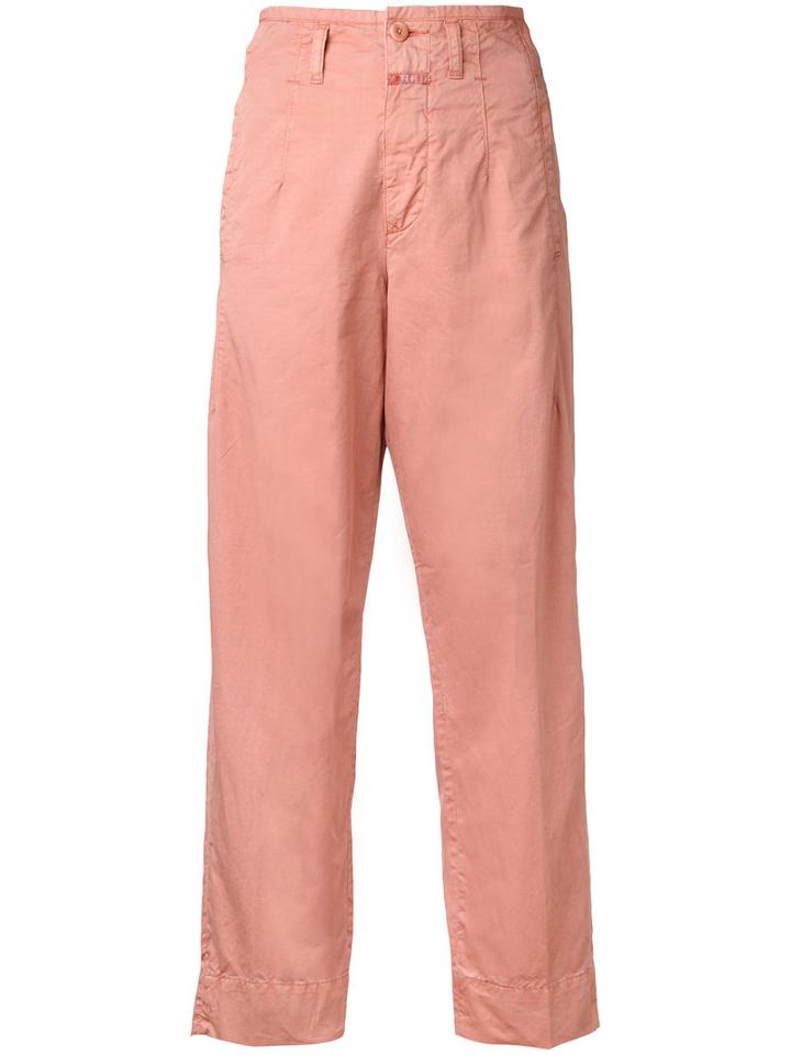 Closed Straight Cropped Trousers, Women's, Size: 25, Pink/purple, Cotton/linen/flax