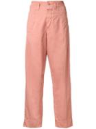 Closed Straight Cropped Trousers, Women's, Size: 25, Pink/purple, Cotton/linen/flax