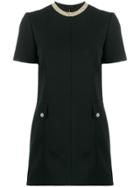 Saint Laurent Bead Trim Mini Dress - Black