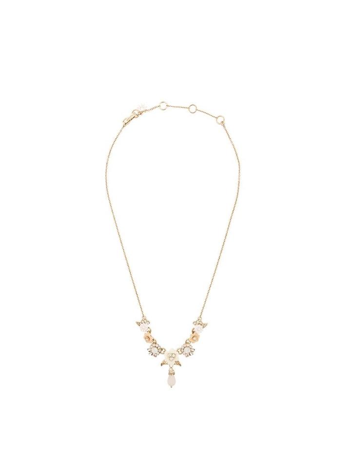 Marchesa Notte Embellished Floral Necklace - Yellow