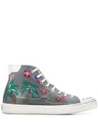 Saint Laurent Tropical Hi-top Sneakers - Grey
