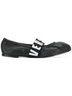 Versus Logo Band Ballerinas - Black