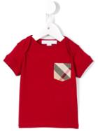 Burberry Kids - House Check Chest Pocket T-shirt - Kids - Cotton - 6 Mth, Red